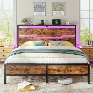 Queen-size Bed Frame with Headboard