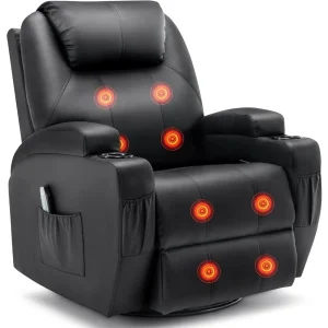 Recliner, Swivel, and Rocking Chair with Massage and Heat